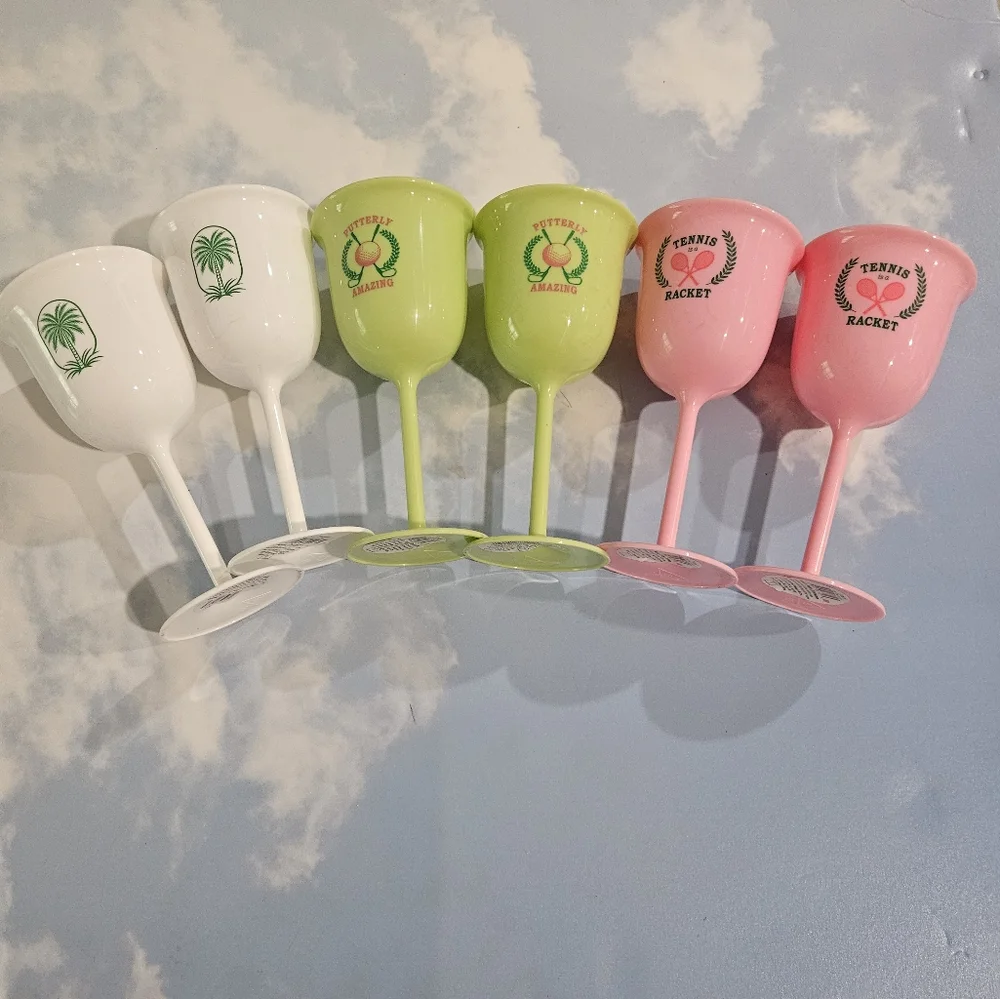 Target Set of Colorful Golf & Tennis BPA Free Plastic Chalices Limited Edtion